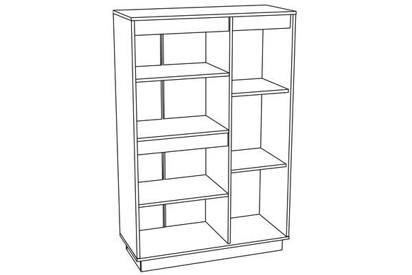 Шкаф комбинированный VIRGINIA НМ 011.85 левый дуб бунратти, белый скандинавский