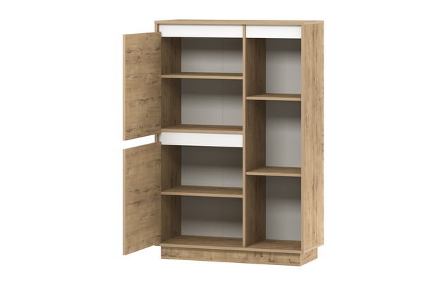 Шкаф комбинированный VIRGINIA НМ 011.85 левый дуб бунратти, белый скандинавский