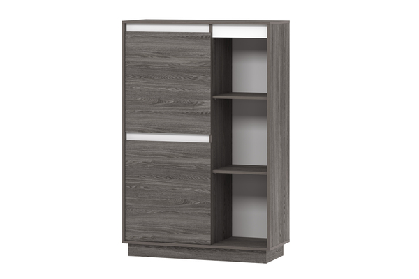 Шкаф комбинированный VIRGINIA НМ 011.85 левый ясень анкор темный, белый скандинавский