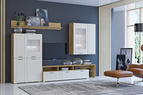 Шкаф навесной Livorno НМ 011.29 X софт панакота, дуб бунратти