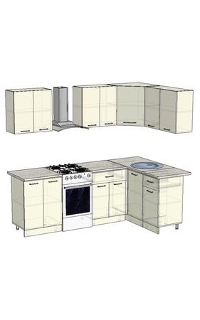Стандарт-ЭКО 1800х1400 кухонный гарнитур ЛДСП