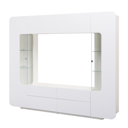 Шкаф комбинированный Румба 2 13.07 белый, белый глянец ПВХ