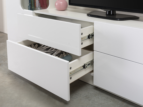 Шкаф комбинированный Румба 2 13.07 белый, белый глянец ПВХ