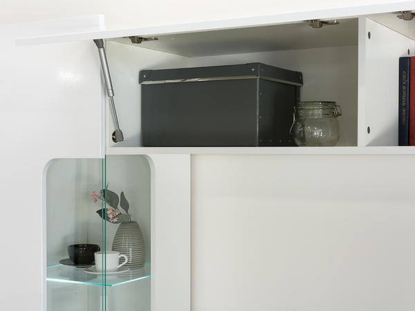 Шкаф комбинированный Румба 2 13.07 белый, белый глянец ПВХ