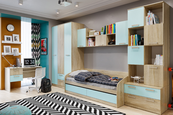 Стол для компьютера Акварель НМ 009.19-05 М2 дуб сонома, кэнди