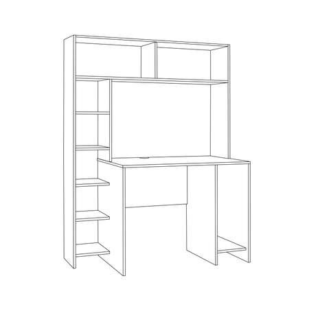 Стол компьютерный Комфорт 12.73 дуб крафт серый, шёлковый камень