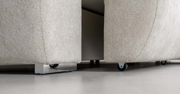 Диван-кровать прямой Тэдди 1505 композиция 1, букле Pique 010 светло-серый, модульная система