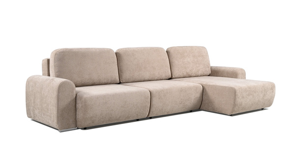 Диван-кровать угловой Тэдди 1502 композиция 3, букле Pique 006 бежевый, модульная система, сборка на любую сторону