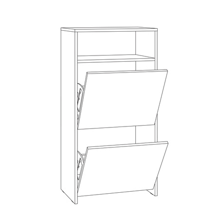 Тумба для обуви в прихожую Юнона 13.253 (обувница) дуб белый CRAFT, серый шифер