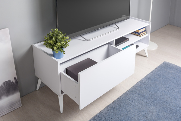 Тумба под ТВ в гостиную Лайт 13.282 белый премиум