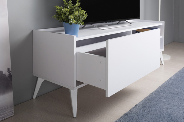 Тумба под ТВ в гостиную Лайт 13.282 белый премиум