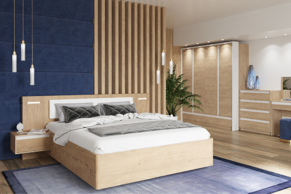 Тумба прикроватная VIRGINIA НМ 011.37 Х дуб бунратти, белый скандинавский