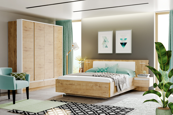 Тумба прикроватная VIRGINIA НМ 011.37 Х дуб бунратти, белый скандинавский