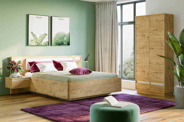 Тумба прикроватная VIRGINIA НМ 011.37 Х дуб бунратти, белый скандинавский