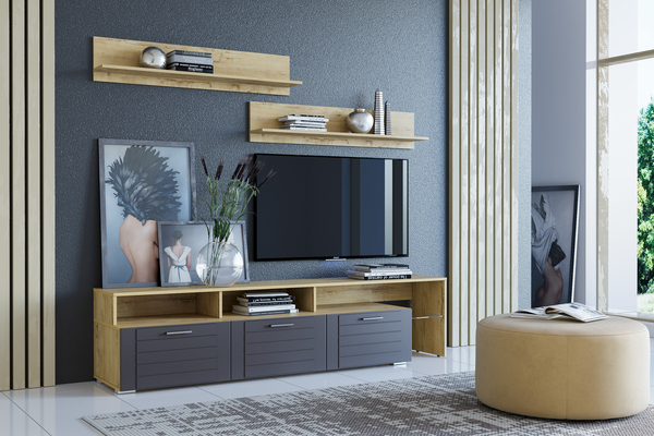 Тумба ТВА Livorno НМ 011.33 X софт графит, дуб бунратти