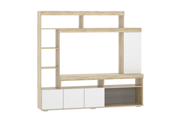 Стенка в гостиную Сити (Белый, Дуб сонома) Тумба ТВА Сити НМ 040.28