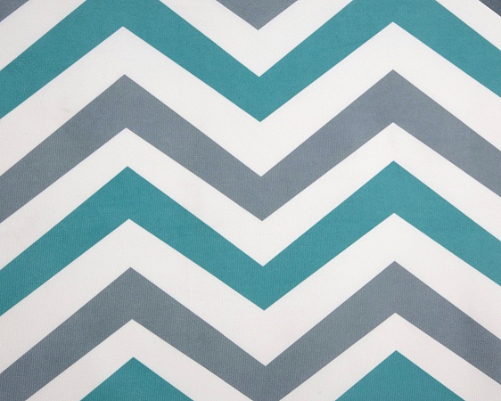 Кровать детская двухъярусная Карамель 75 Дуб Сонома, диван - велюр WILLY MINT бирюзовые зигзаги (сборка на любую сторону) спальное место верх 80х190, низ 120х185